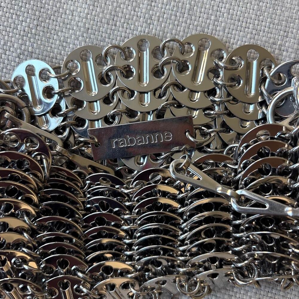 Rabanne Iconic Silver Nano 1969 Bag Chain Purse - Picture 7 of 8